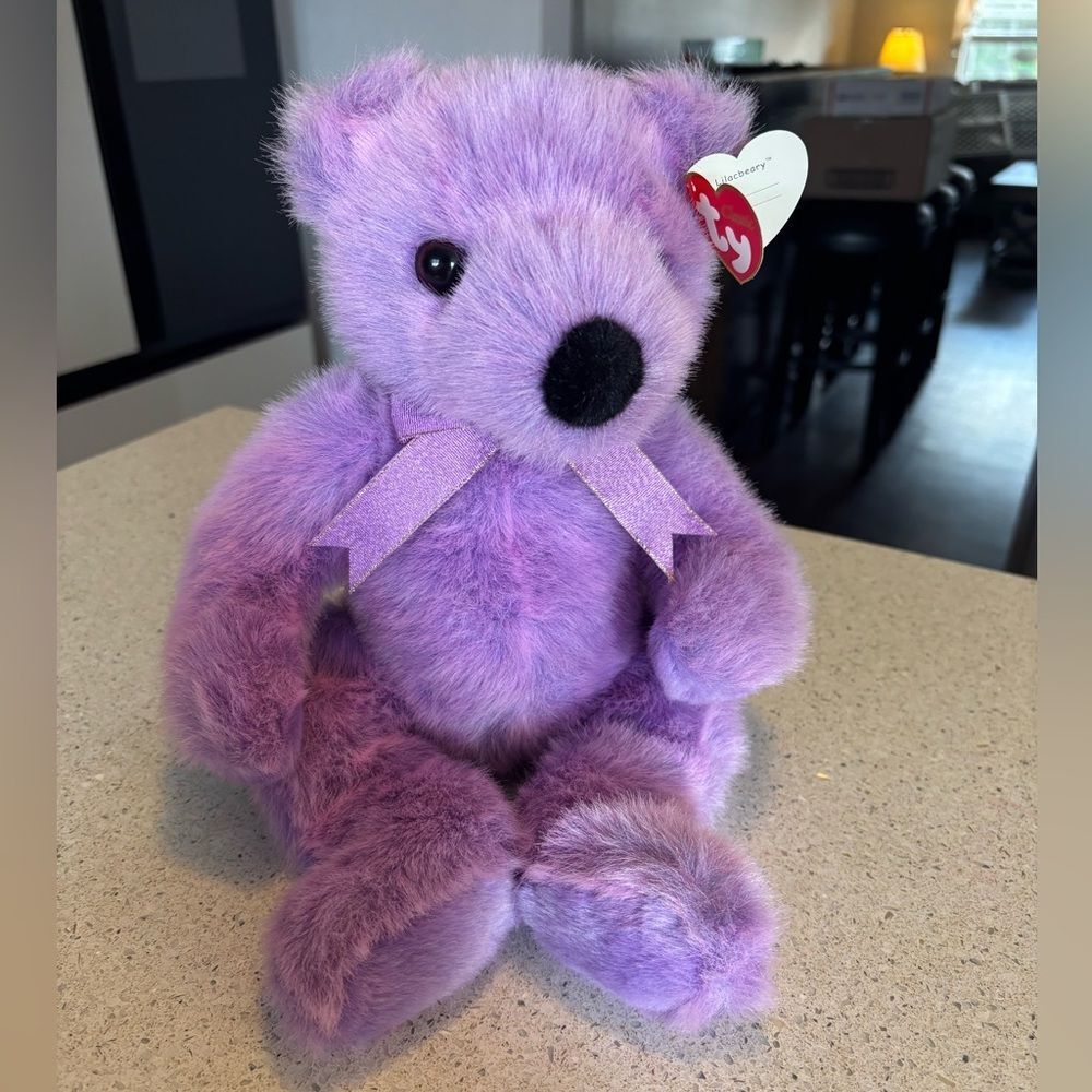 Plush Teddy Bear by Ty, 1999 vintage and great for any gf who loves purple 💜